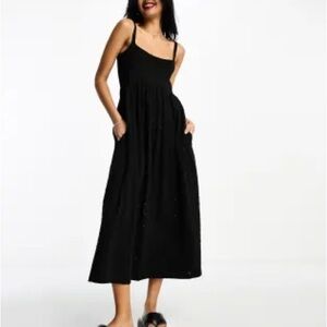 Asos Broderie and knit strappy midi dress